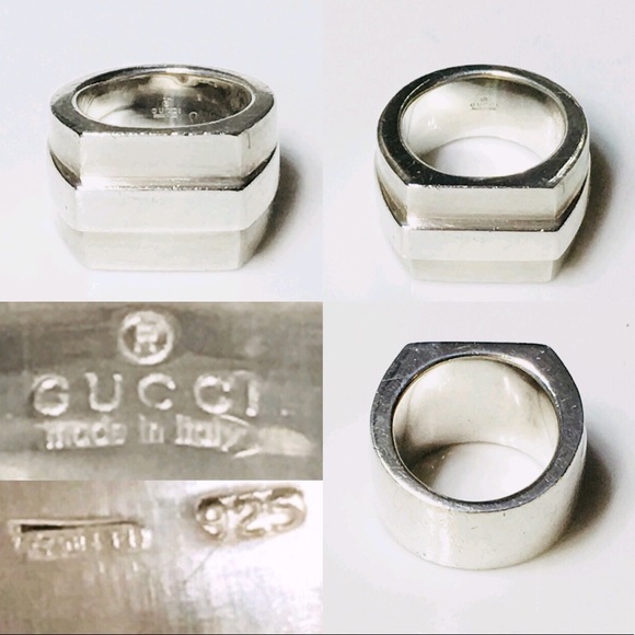 XL Sterling Silver Gucci Ring - Picture 3 of 7